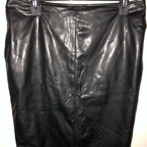 Black faux leather skirt